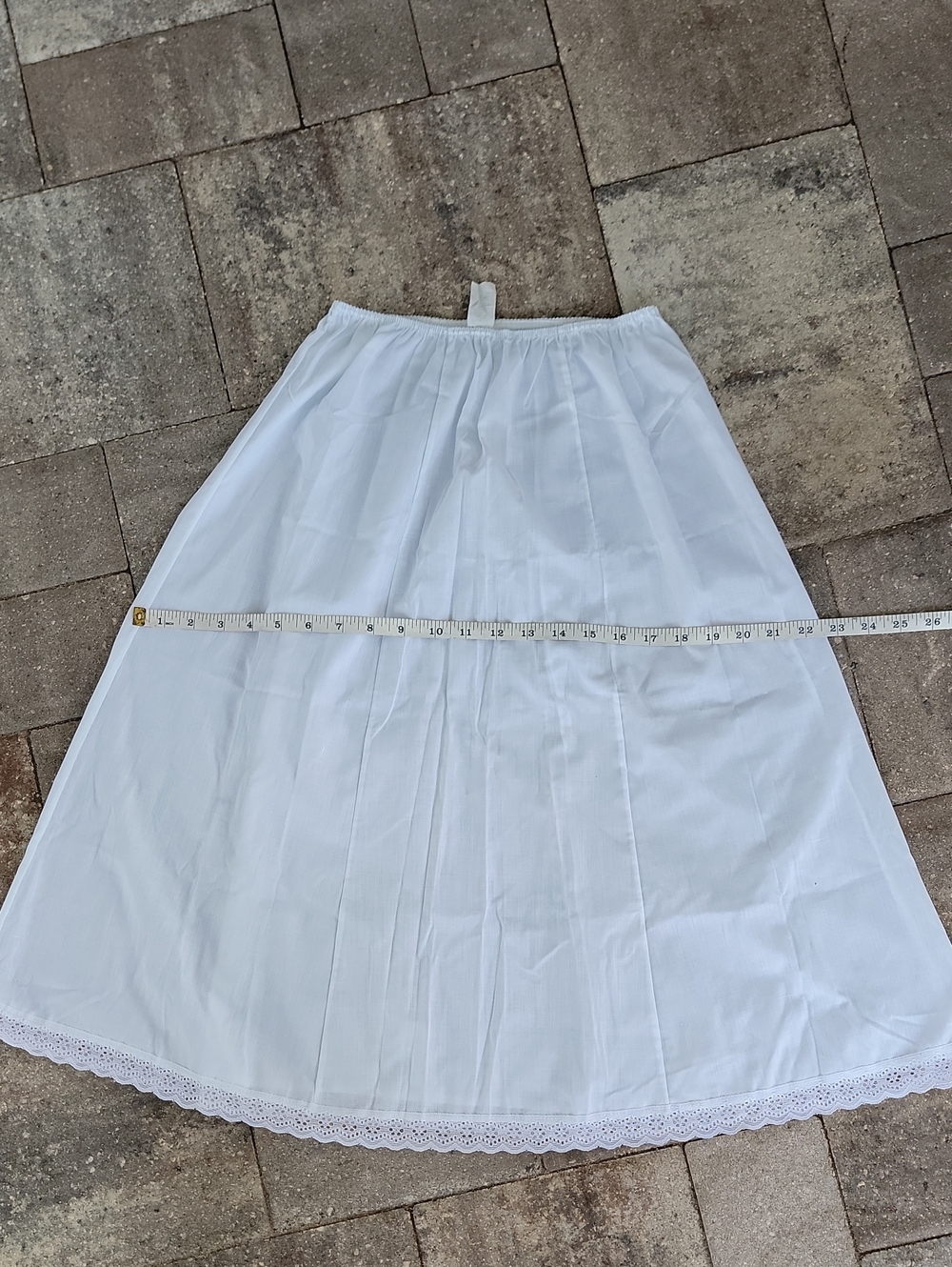 Vintage Cotton Blend White Half Slip with Lace Trim Sz M - Picture 8 of 11